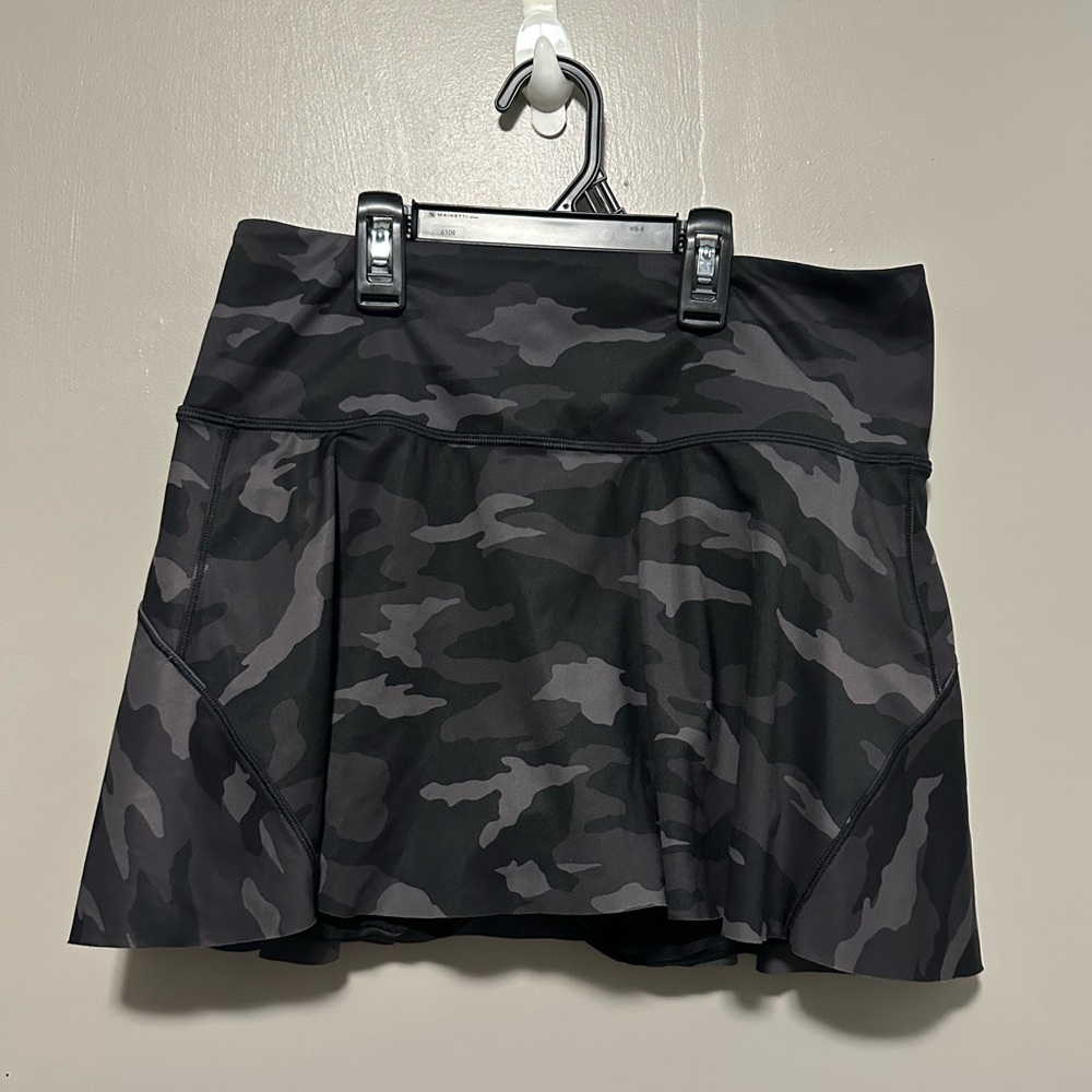 Athleta Black Camouflage Tennis Skort
